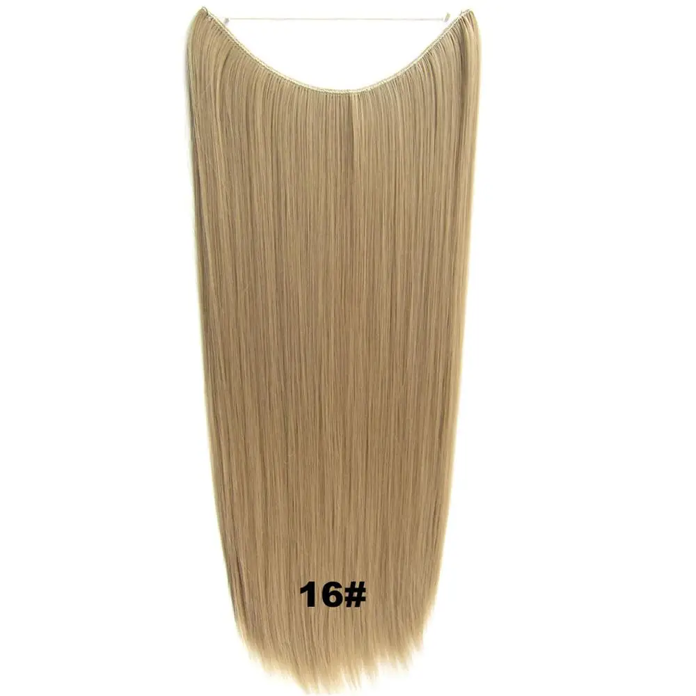 Delice женские Синтетические длинные прямые волосы для наращивания, невидимые розовые волосы для наращивания с рыбьей линией 100 г/шт - Цвет: #16