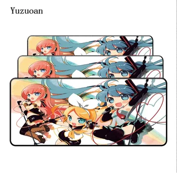 

Yuzuoan Hatsune Miku Large mouse pad lockrand 700x300mm gaming mousepad gamer mouse mat anime pad keyboard computer padmouse