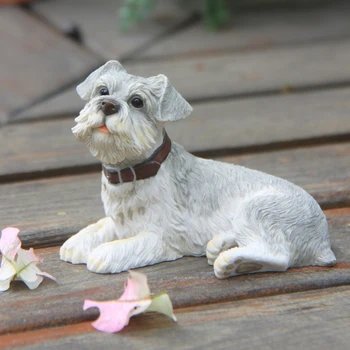 

Cheap Arts and Crafts Factory Direct Sale Lying Prone Schnauzer for Decoration and Collection