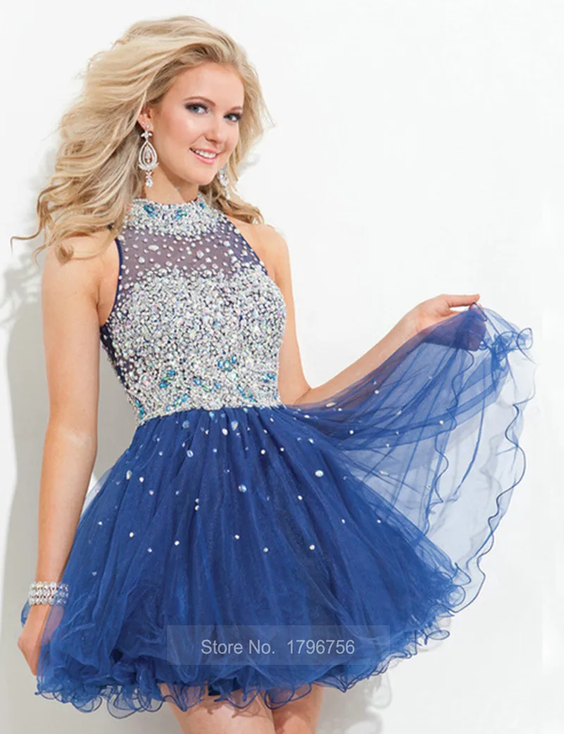 Short High Neck Homecoming Dresses