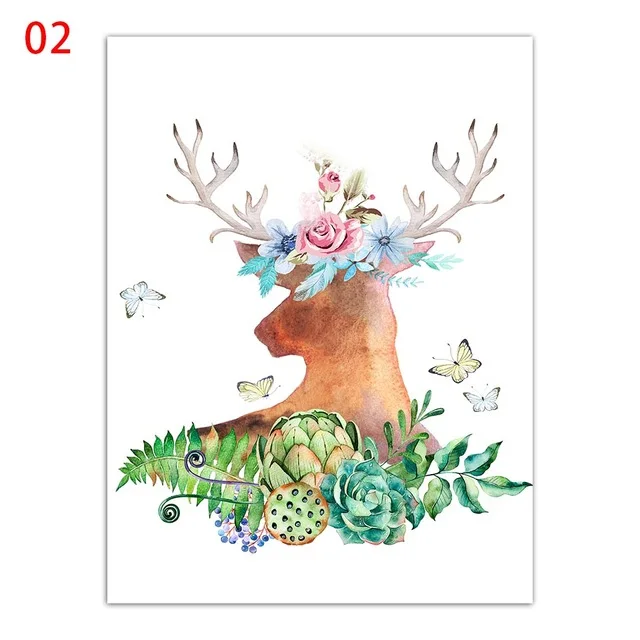 Nordic-Flower-Deer-Poster-Watercolor-Art-Print-Floral-Elk-Wall-Pictures-Canvas-Lotus-Butterfly-Painting-Nursery.jpg_640x640 (2)