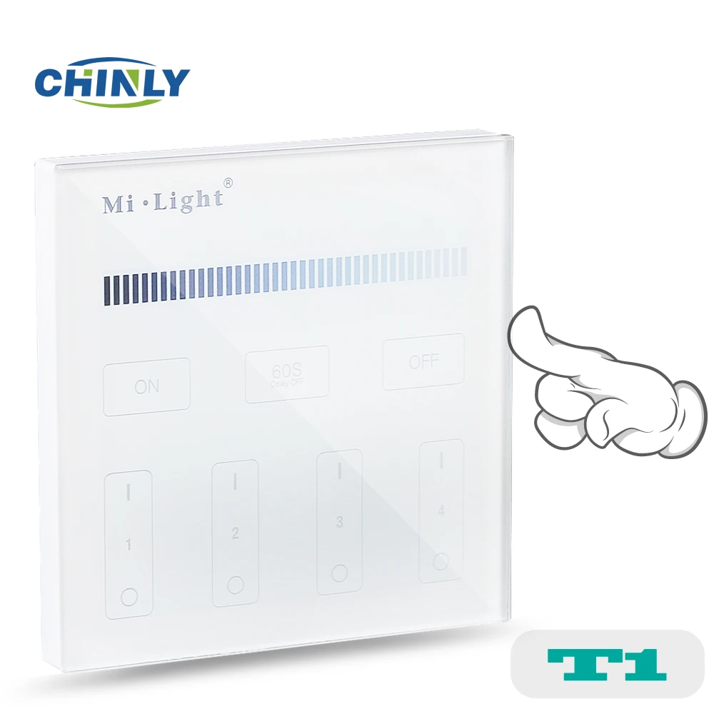 

Mi light T1 4-Zone Brightness Dimming Wall Hanging LED Touch Switch Panel Remote Controller for MI LIGHT RGBW RGB Controller