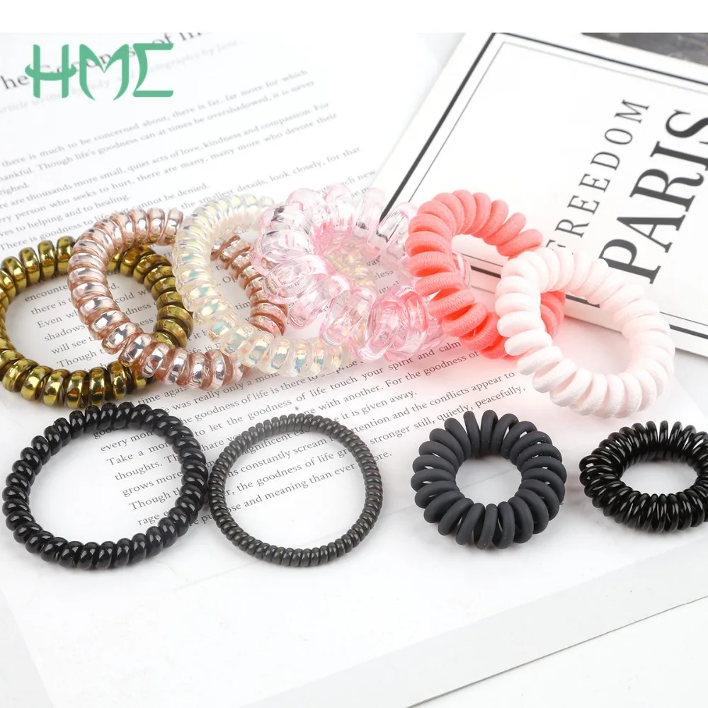 Telephone Cable Spiral Rubber Kinderhaargummi Hair Bands Hair Accessories, 
