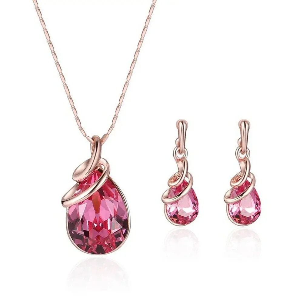 

Fashion Jewelry 2 Piece Earrings Necklace Drops Geometric Necklace Set Women Stylish Jewelry Accessories