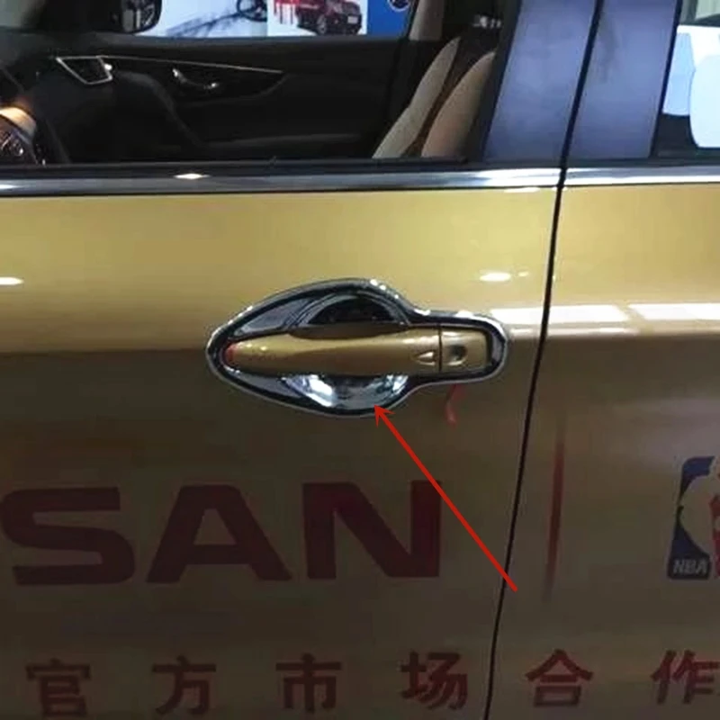 Накладки на дверную ручку для Nissan Qashqai J11 Dualis 2014 2015 2016 2017 хромированные наклейки из