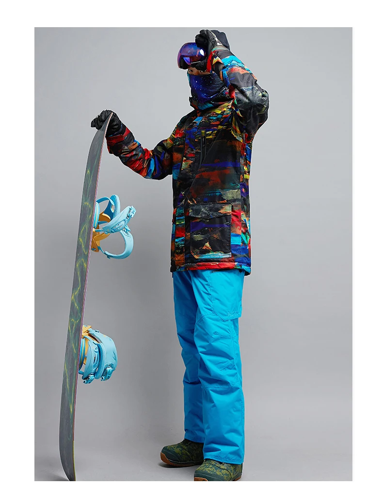 GSOU лыжный костюм Мужская зимняя ветрозащитная Теплая Лыжная куртка лыжные штаны для мужчин размер S-XL
