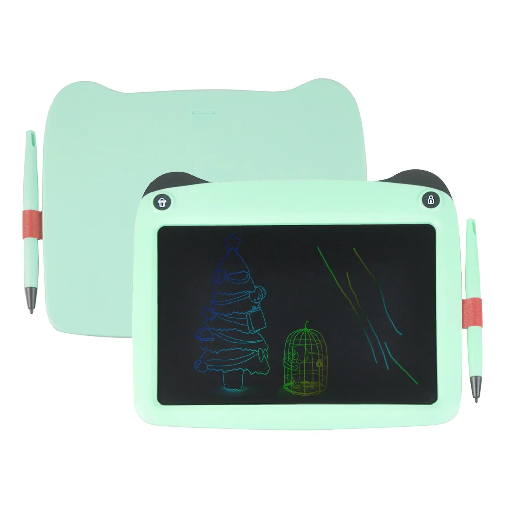 Цветной планшет для рисования, 9 дюймов, ЖК-планшет, цифровой графический планшет, блокнот для рукописного ввода, портативная электронная графическая доска, подарок для детей - Цвет: Color Green