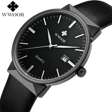 2017 Brand Luxury Men Leather Waterproof Sports Watches Men s Quartz Casual Wrist Watch Male Black