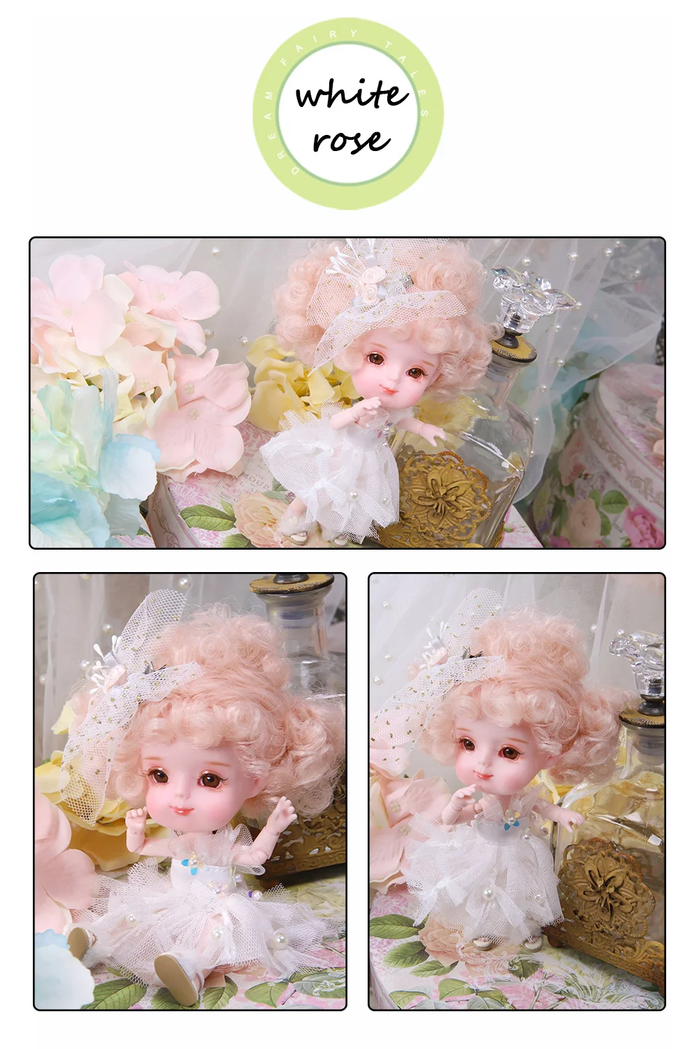 Dream Fairy 1/12 BJD doll 26 joint body ob11 mini doll with clothes shoes 14cm Cute children gift toy, name by DODO