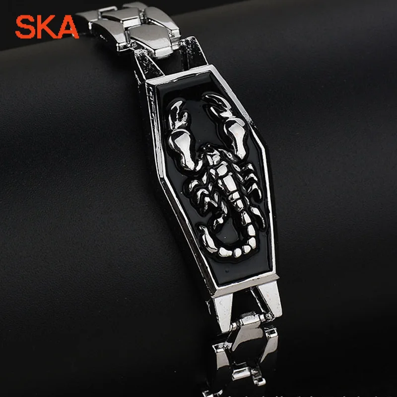

SKA Bracelets For Men Pulseras Punk Bijoux Men Bracelet Chain Carved Scorpion Personality Male Fine Jewelry Pulsera Hombre S-B85