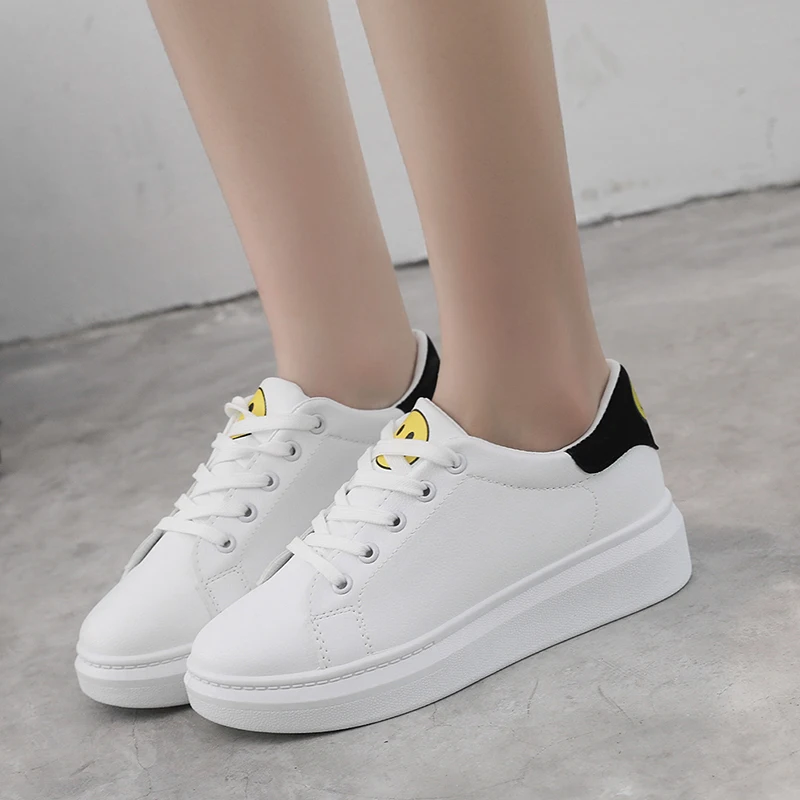 

2019 Spring New Black Pink White Shoes Women Thick-soled Student Casual Female Wedge Women's Platform Sneakers Shoes Creepers