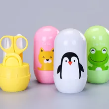 4 шт. Детские комплекты для здравоохранения уход за детскими ногтями набор младенческой палец триммер для собак кусачки для ногтей мультфильм коробка животные Коробка для путешествий