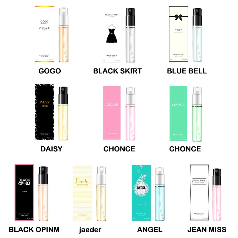 

3ml Fashion Lady Flower Fruit Fragrance Scent Female Fragrance Beautiful Package Female Parfum Perfumes Long Lasting