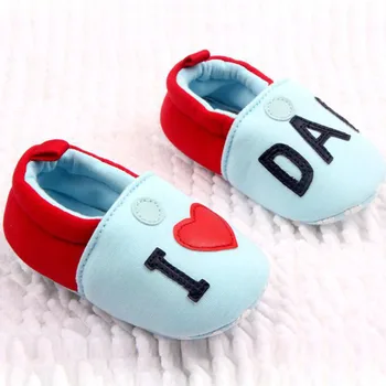 

Fashion Lovely Toddler Baby Girl Boy Round Toe Flats Soft Slippers Shoes I Love MOM/DAD