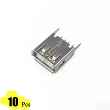 10Pcs/Lot USB Port 2.0 Type A Female 4 Pin Charge Plug Right angle 180 Crimping Charge Plug Socket Jack Connector Wire Adapeter