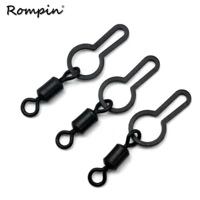 Rompin 20pcs/bag UK 8# 28mm PVA Bag Swivel Carp Fishing Terminal Tackle Rolling Swivel Snaps Clips for Fishing Pva Mesh End