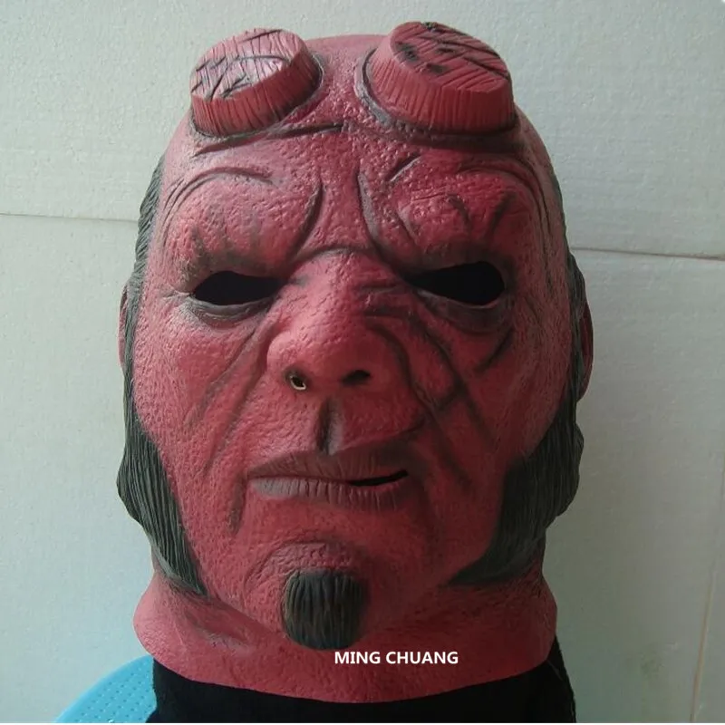 

Movies Hellboy A face Mask 1:1 (LIFE SIZE) Cosplay Retaining Cap Latex Action Figure Collectible Model Toy OPP D614