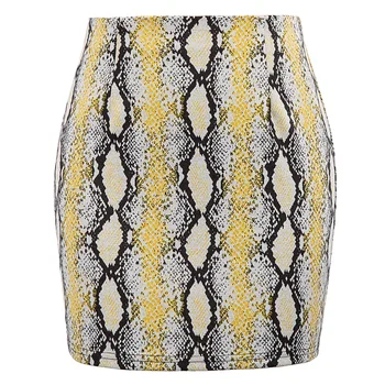 

Kate Kasin Women Sexy Snakeskin Bodycon Skirts Print Skinny Soft High Waist Short Skirts Stretch Business Pencil Skirt