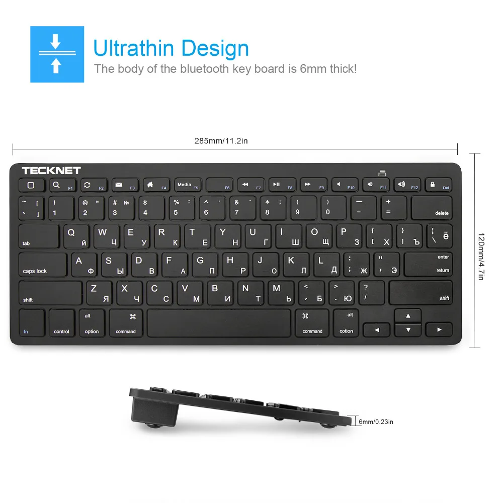 TeckNet Wireless Keyboard Computer Keyboards Slim USB Laptop Single Key board for Mini TV Android Windows 10 8 7 XP