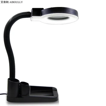 

AIBOULLY A808 LED Table Lamp Magnifier Phone Repair Desktop Magnifying Glass 5X Times PCB Soldering Micro-carving Tools Hose