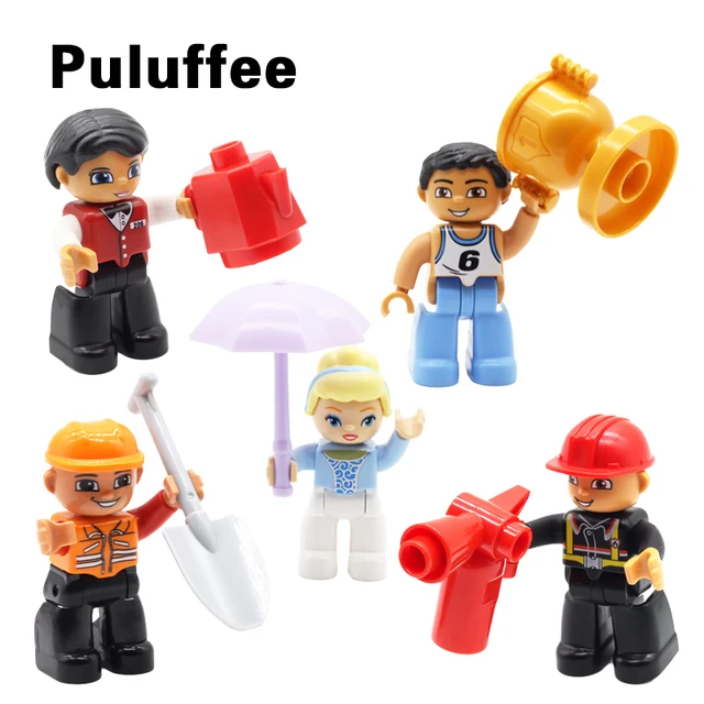 Big Size Building Blocks Job Occupation Policemen Waiter Fisherman