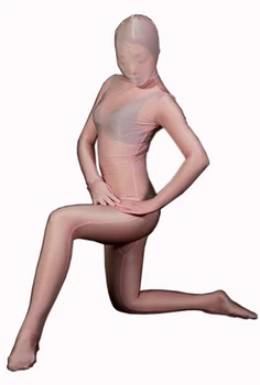 

(SL04) Pink Sheer Silk Transparent Tights Unisex Fetish Zentai Suits
