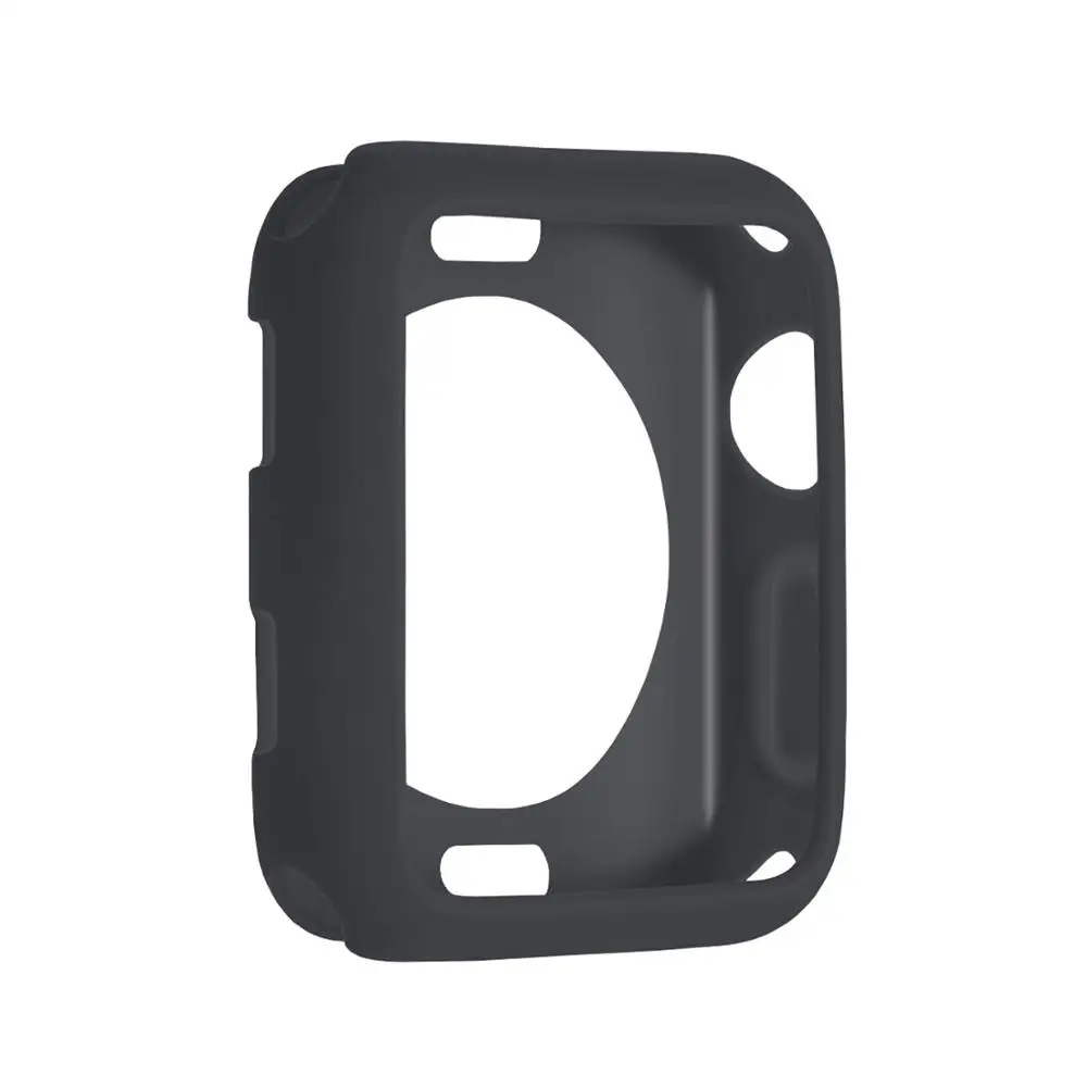 black Чехол для часов iWatch Series 1, 2, 3, 4, Защитный Мягкий силиконовый чехол из ТПУ для Apple Watch 44 мм, 40 мм, 38 мм, 42 мм - Цвет ремешка: black