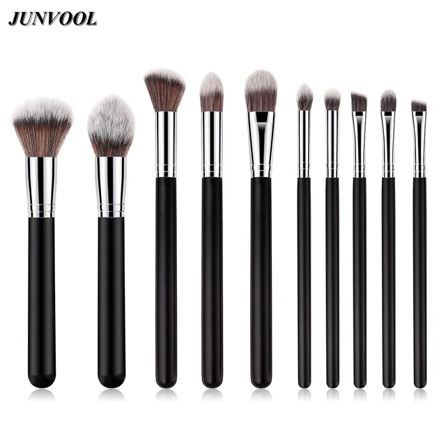 Special Offers Pro Flame Makeup Brushes Set Black/Silver Cosmetic Powder Foundation Eye Shadow Concealer Blush Brush Travel Make Up Tools Kit