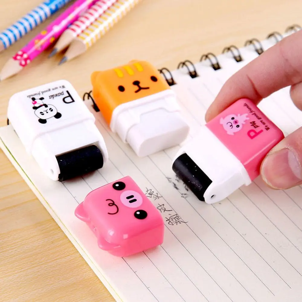 1pc Mini Roller Eraser Cartoon Rubber Kawaii Students Stationery Gifts Kids/'