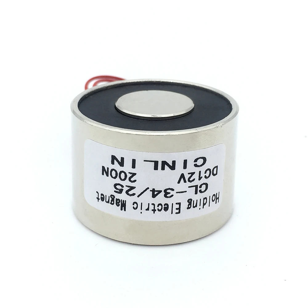 Удерживающий Электрический магнит D34mm * H25mm подъем 20 кг/44lbs/200N соленоидная