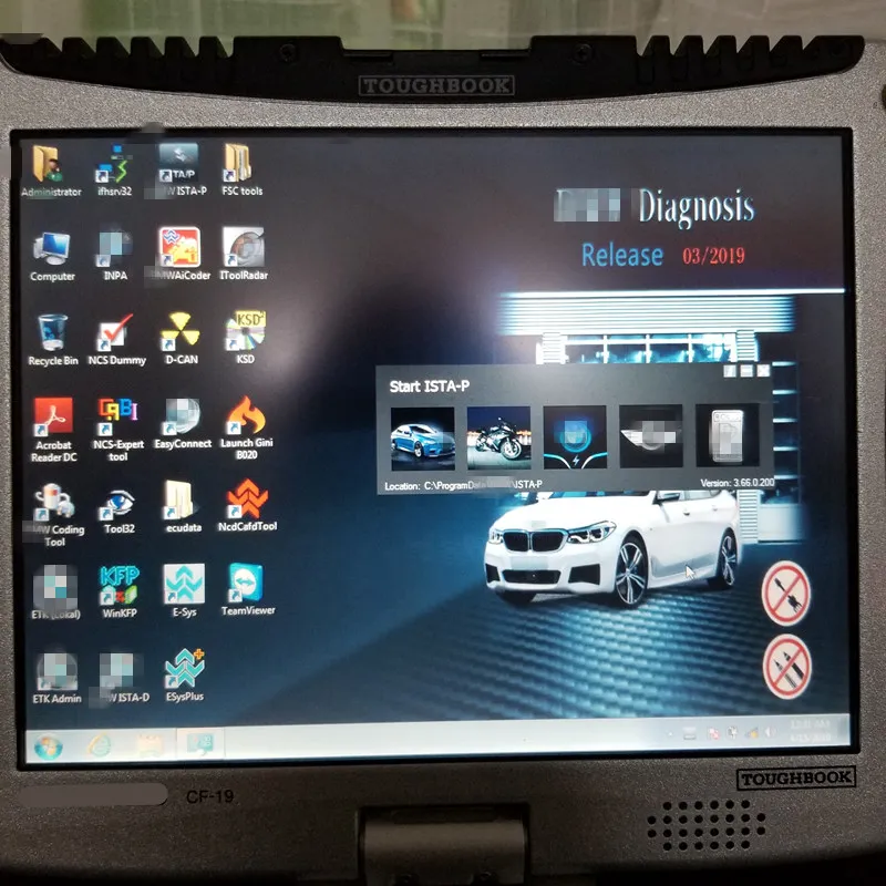 Для диагностического компьютера bmw toughbook cf19 ноутбук 4g ram и вращающийся экран icom a2