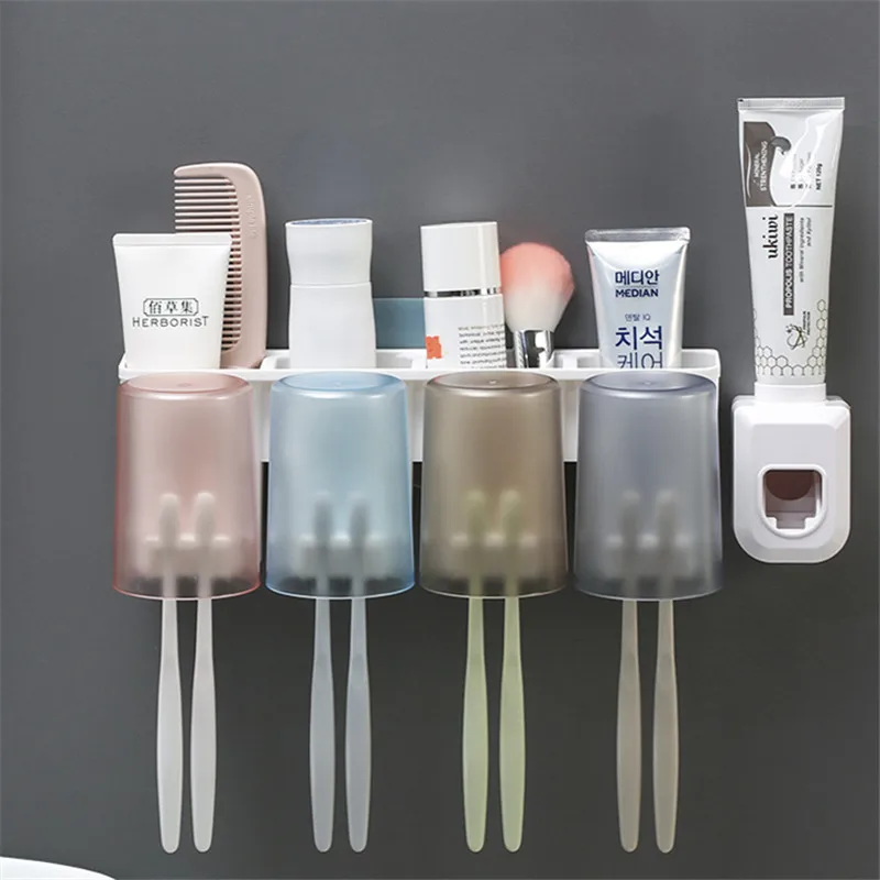 

Plastics Toothbrush Holder Toothpaste Storage Rack Shaver Tooth Brush Dispenser Bathroom Organizer Accessories Tools