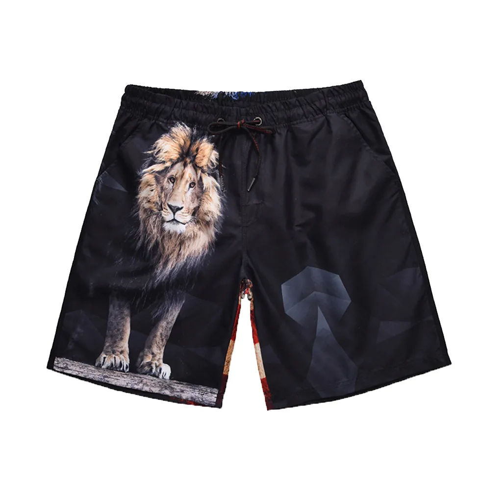 

swimwear men 2019 fashion lion printing swimming shorts beach surfing elastic swim short pants maillot de bain bebe garcon