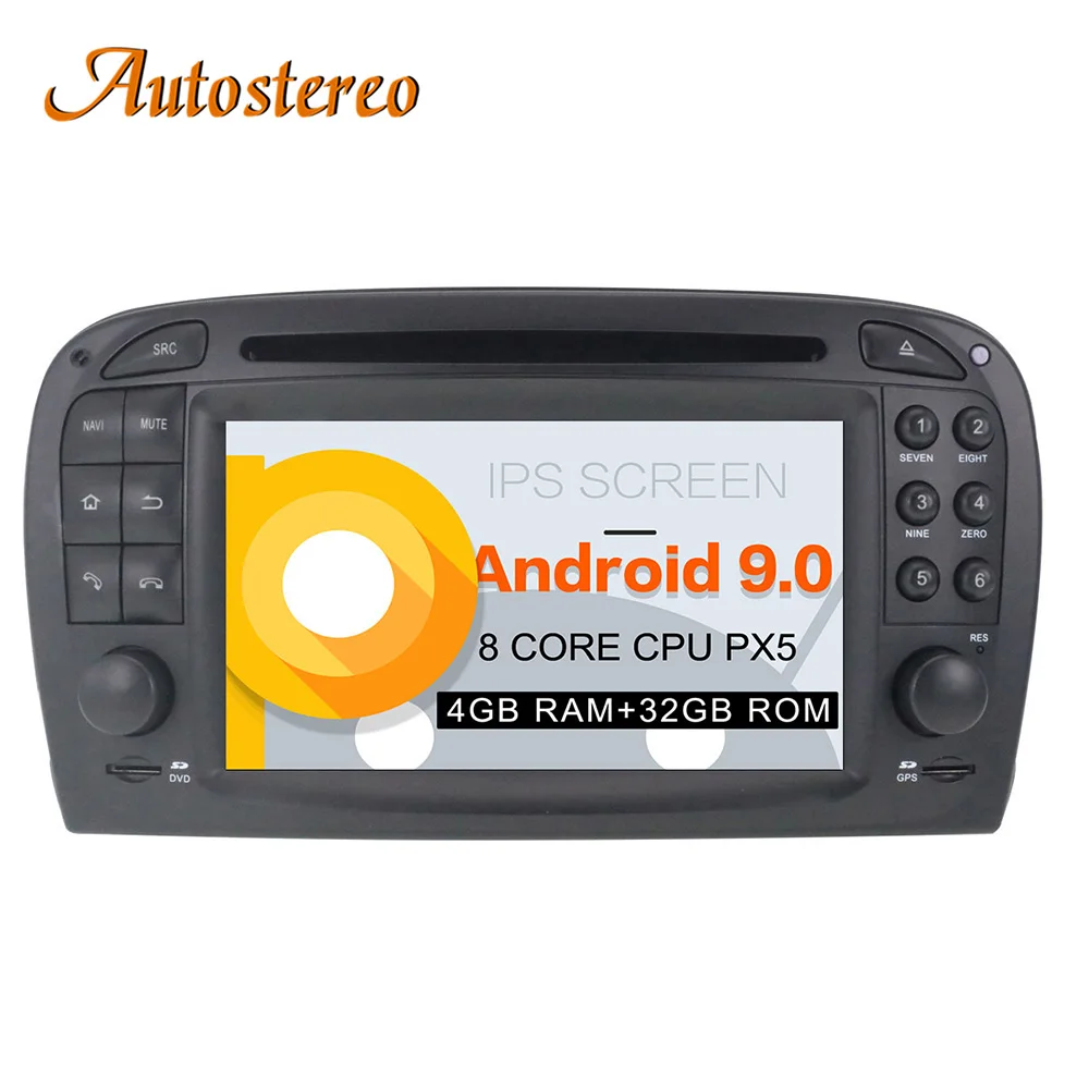 Discount Android 9 Car GPS Navigation Car radio DVD player Headunit For Mercedes Benz SL R230 SL500 2001-2007 multimedia player Satnav HD 0