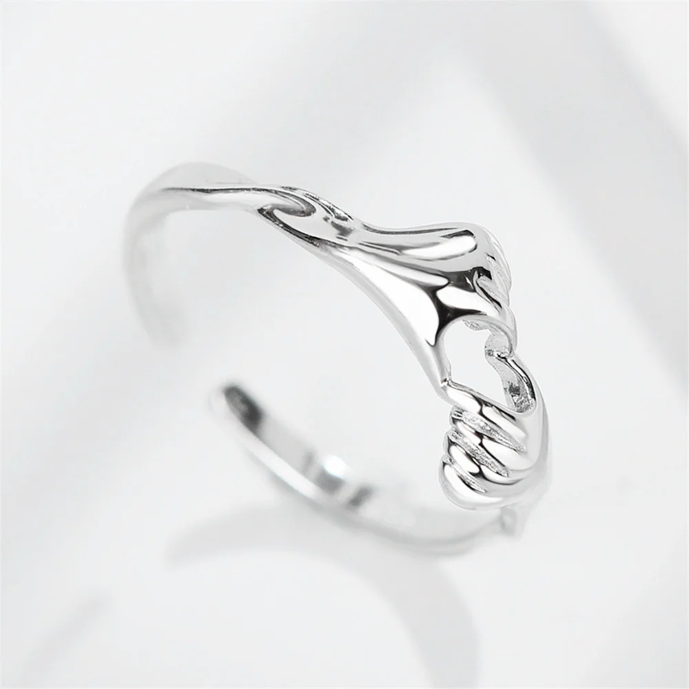 love hand Rings 100% Sterling 925 silver Jewelry Vintage Adjustable rings for women gift