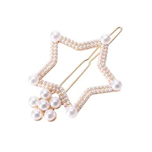 Заколки для волос для Для женщин Hollowed полный перлы пятиконечная звезда шпильки G0508