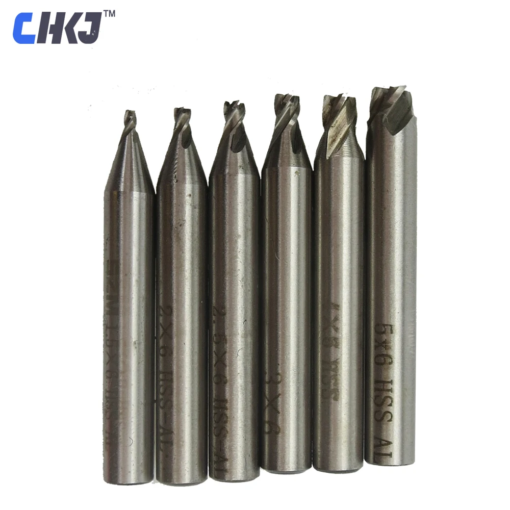 

CHKJ HSS End Mill Straight Shank 4 Flutes High Speed Steel Locksmith Milling Cutter Router Drill Bit 1/1.2/1.5/2/2.5/3/4/5mm