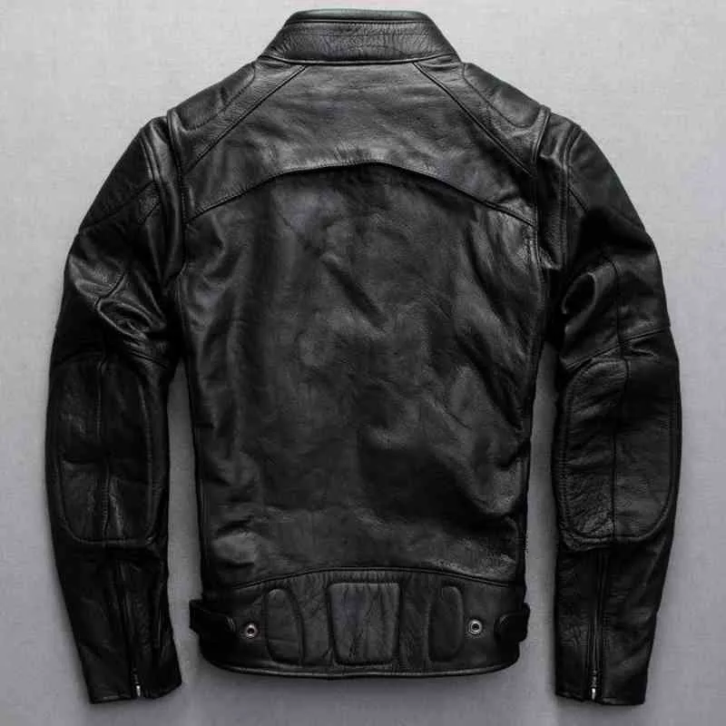

Free Shipping New Mens Top Skulls Genuine Leather Motorcycle Suit Cowhide Motorcycle Jacket Special