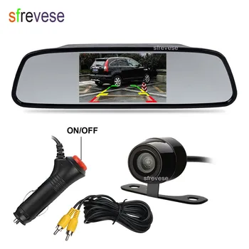 

4.3" TFT LCD Car Rear View Mirror Monitor Kit System + Mini Waterproof Vehicle Reverse Parking Backup Camera 170 degree Charger