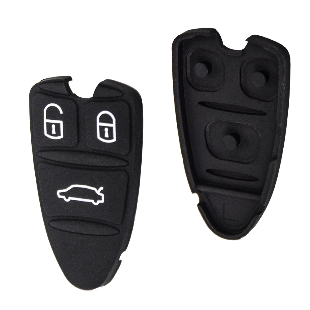 Сменная накладка OkeyTech из силиконовой резины с 3 кнопками для Alfa Romeo 159 Brera 156 Spider, черный корпус для смарт-карт, автомобильные подушечки для ключей