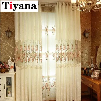 

Europe luxury Embroidered Window Curtains For living Room Bedroom rideaux pour le salon mode Treatment drapes Home Decor P231-2