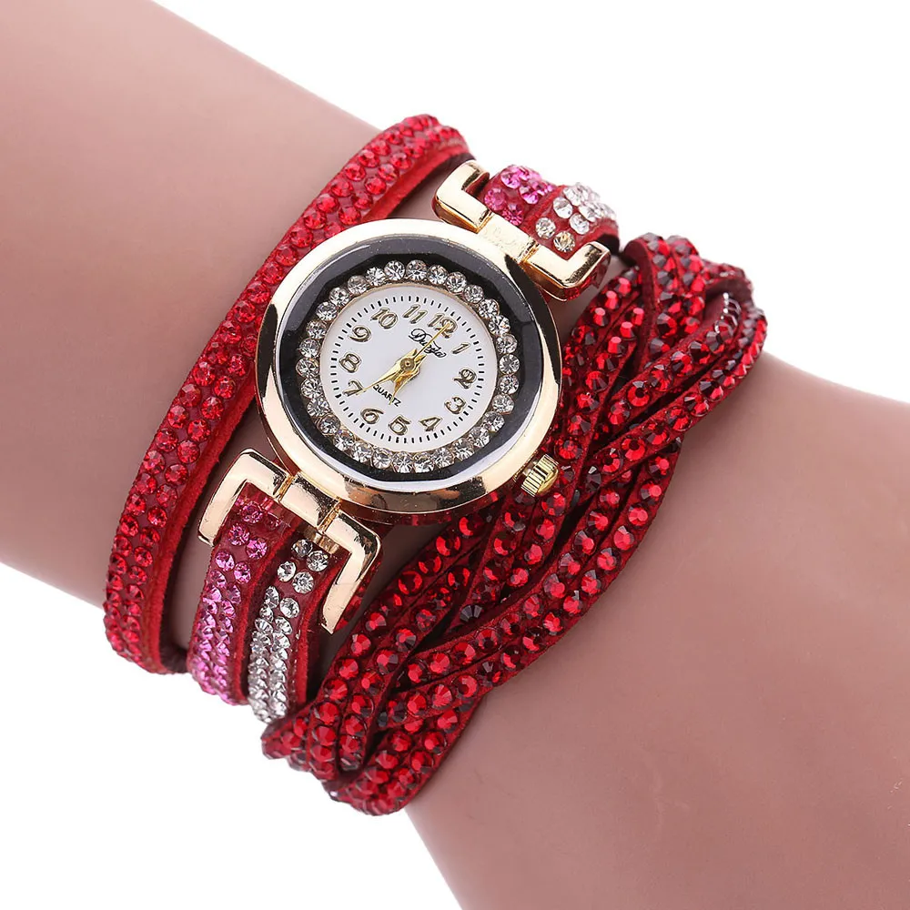 Брендовые женские часы Duoya, роскошные часы с кристаллами, золотой браслет, кварцевые наручные часы, стразы, ЖЕНСКИЕ НАРЯДНЫЕ часы Saat