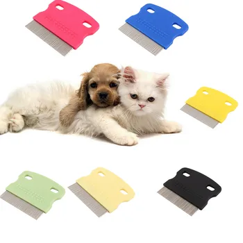 

Pet Dog Hair Stainless Steel Flea Shedding Comb Grooming Pin Brush Slicker Trimmer Tool Pet Flea Comb Catching Lice