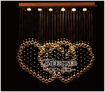

Modern Crystal Ceiling Light Fixture Rectangle Crystal Ceiling Lamp lustres de cristal Love Curtain Lamp lampara techo lamparas