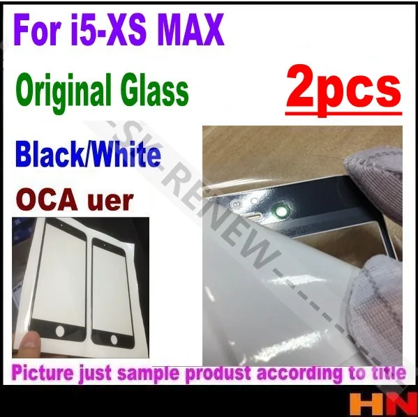 2pcs origin quality For iPhone 6 6s 7 8 plus X XR XS MAX Front Screen Outer Glass Replacement Cover Black / White