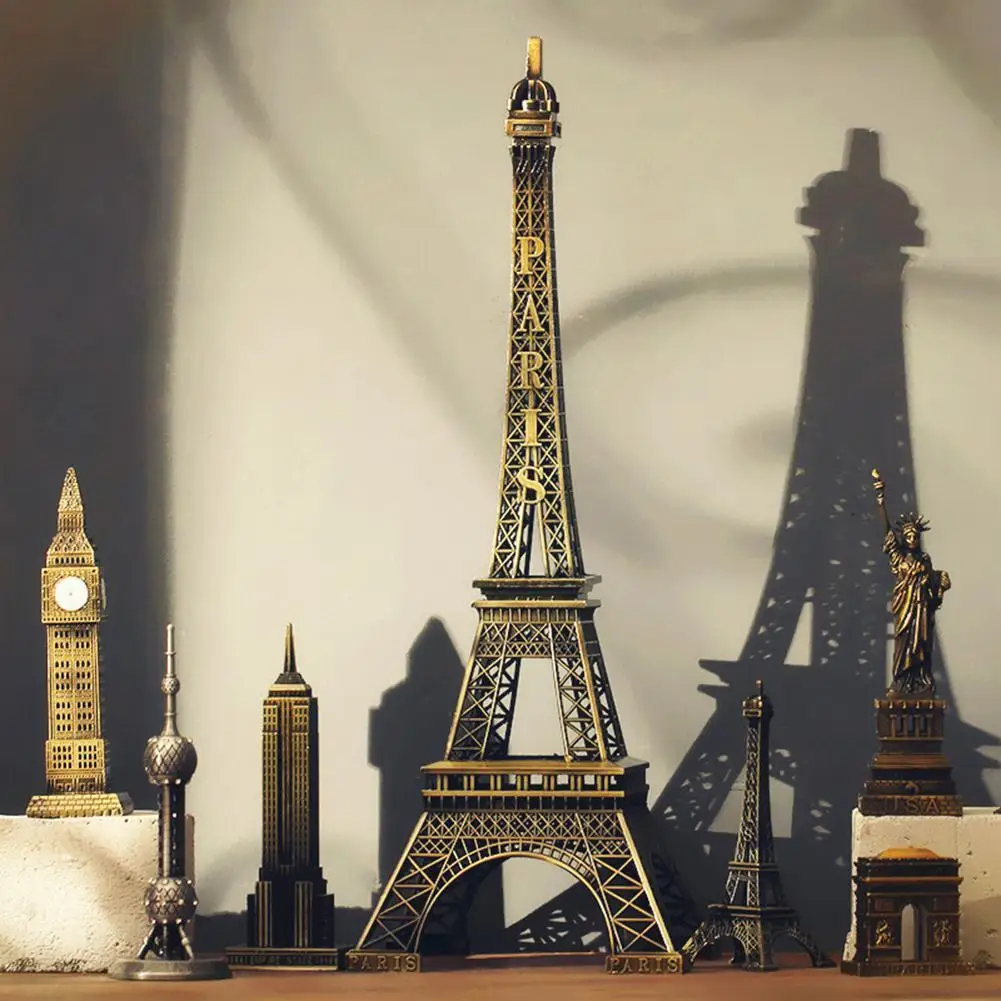 22cm Metal Art Crafts Paris Eiffel Tower Model Figurine Zinc Alloy
