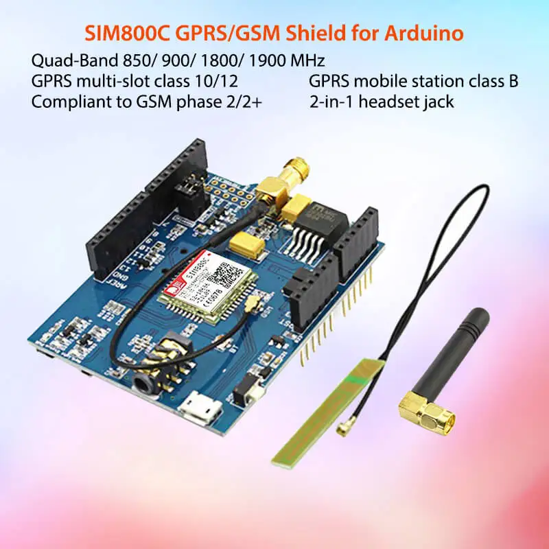 Elecrow GPRS GSM SIM800C щит для Arduino SIM800C модуль с антенной Sim900 GSM GPRS PCBA макетная плата DIY комплект модули