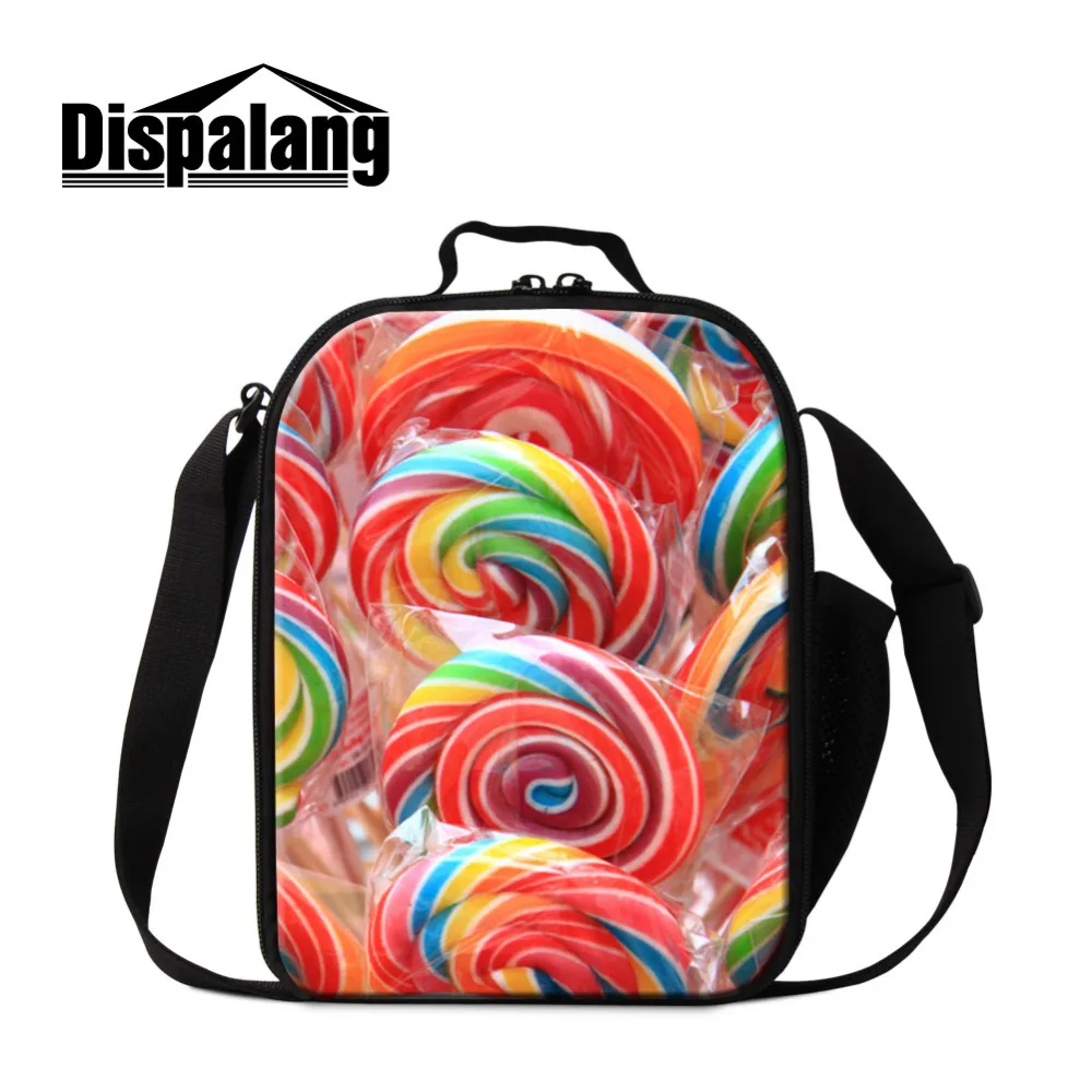 Dispalang Portable Insulated Kids lunch Bags Candy Print Thermal Food