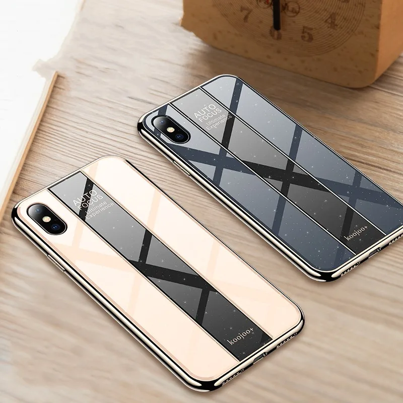 

Fashion Simple Glass mirror back Phone Case For iphone x xr xs max 8 7 6s 6 plus X XR XS MAX protection cover case