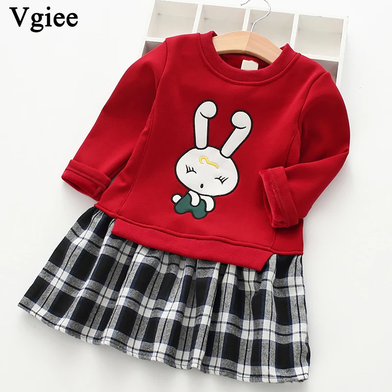 

Vgiee Kids Dress for Baby Girls Dresses 2019 Autumn Party Princess Dress Full Plaid Print for Rabbit Little Girl Clothing CC332
